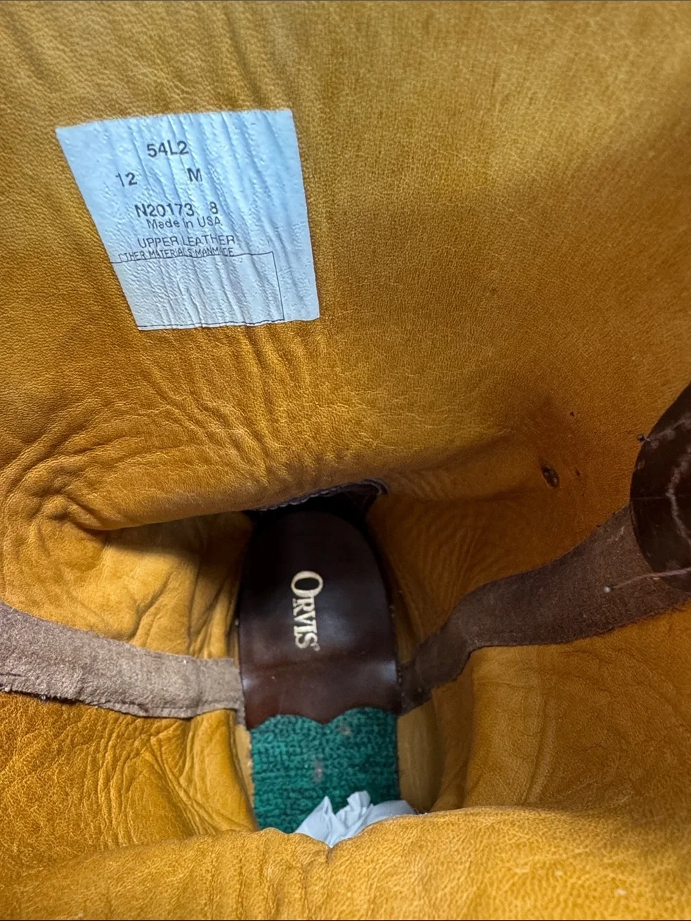 Orvis Dark Brown Leather Harness Boots men’s SZ 12